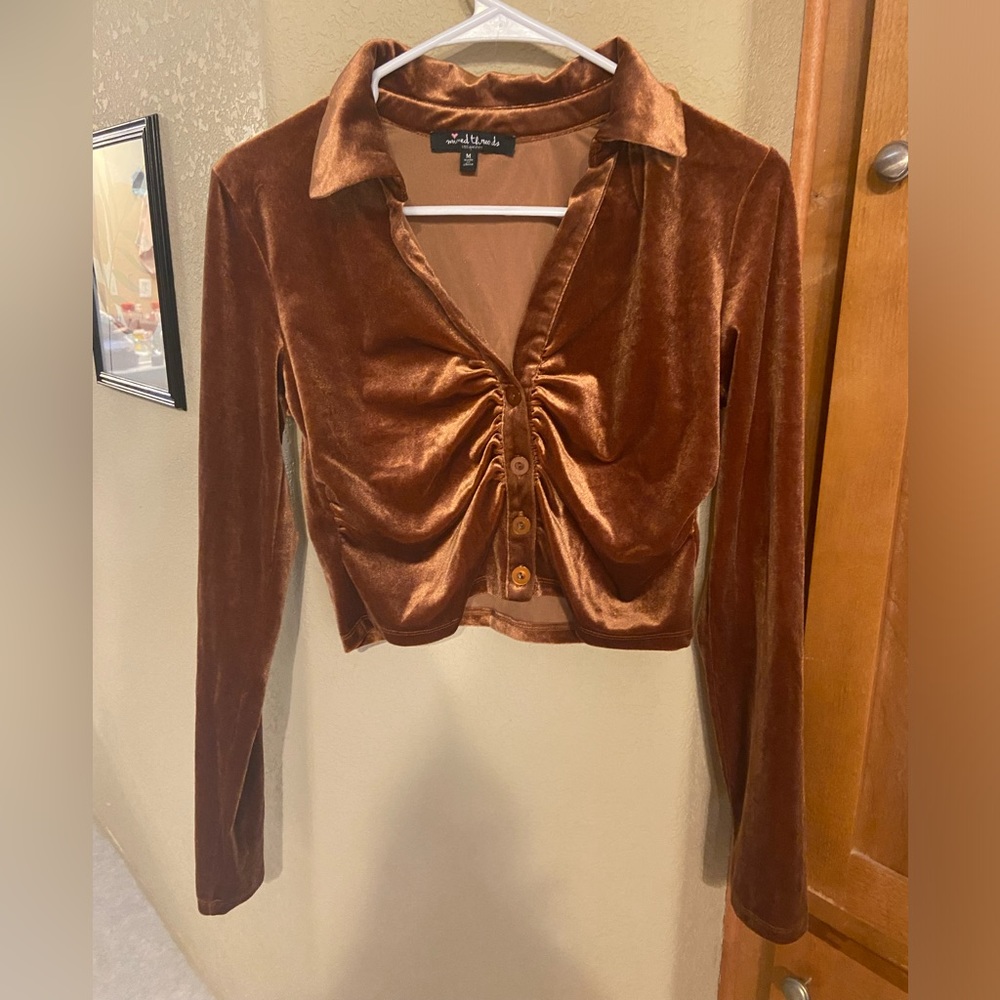 Mixed Threads Los Angeles velvet crop top